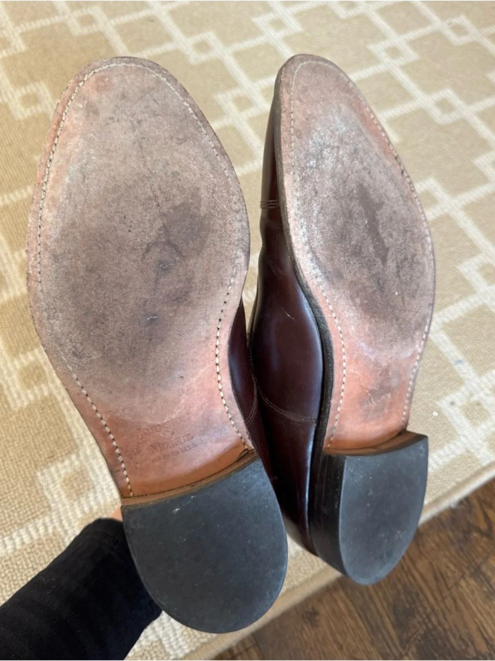 Johnston & Murphy Optima Cap Toe Leather Oxford Dress Shoes Brown Size 10.5